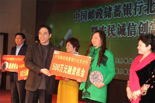 北京大学精算中心资本市场部主任李国魂向创富大赛获奖者颁奖
