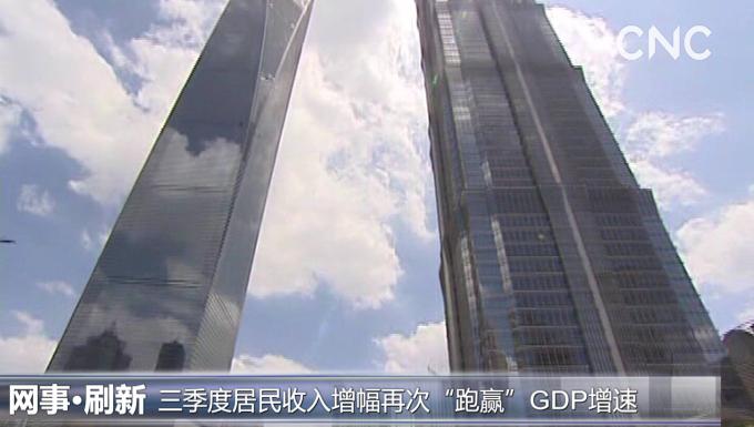 三季度居民收入增幅再次"跑贏"GDP增速