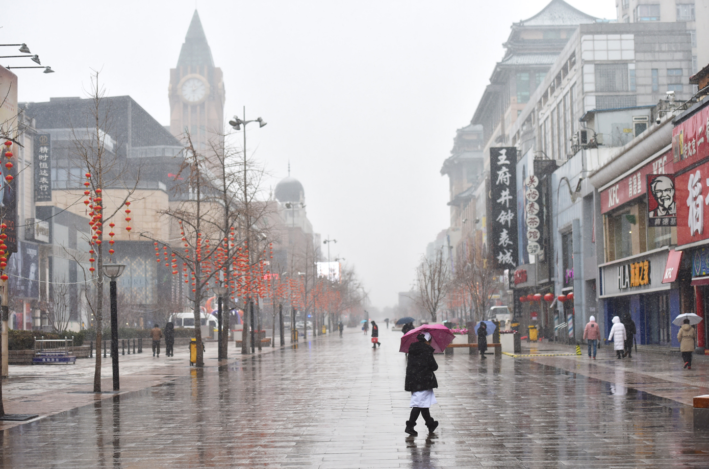 北京出現雨雪天氣