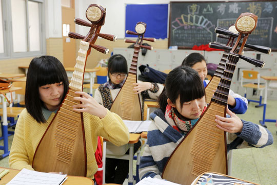 北京12中民乐团日常训练
